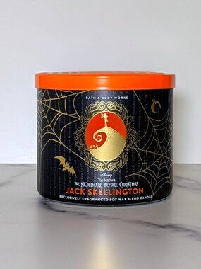 Bath & Body Works Jack Skellington 3-Wick Candle 14.5 oz NEW